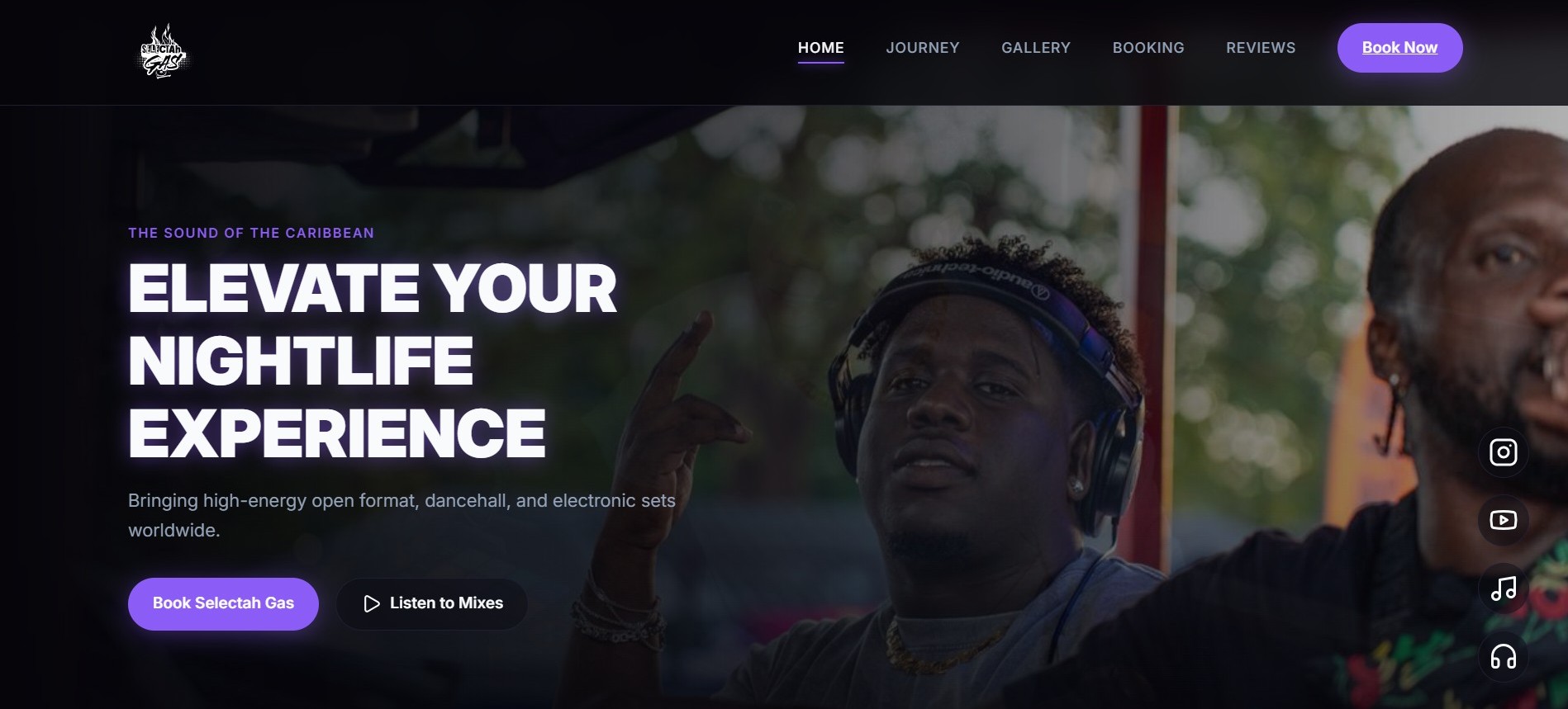 SELECTAH GAS DJ Booking Website